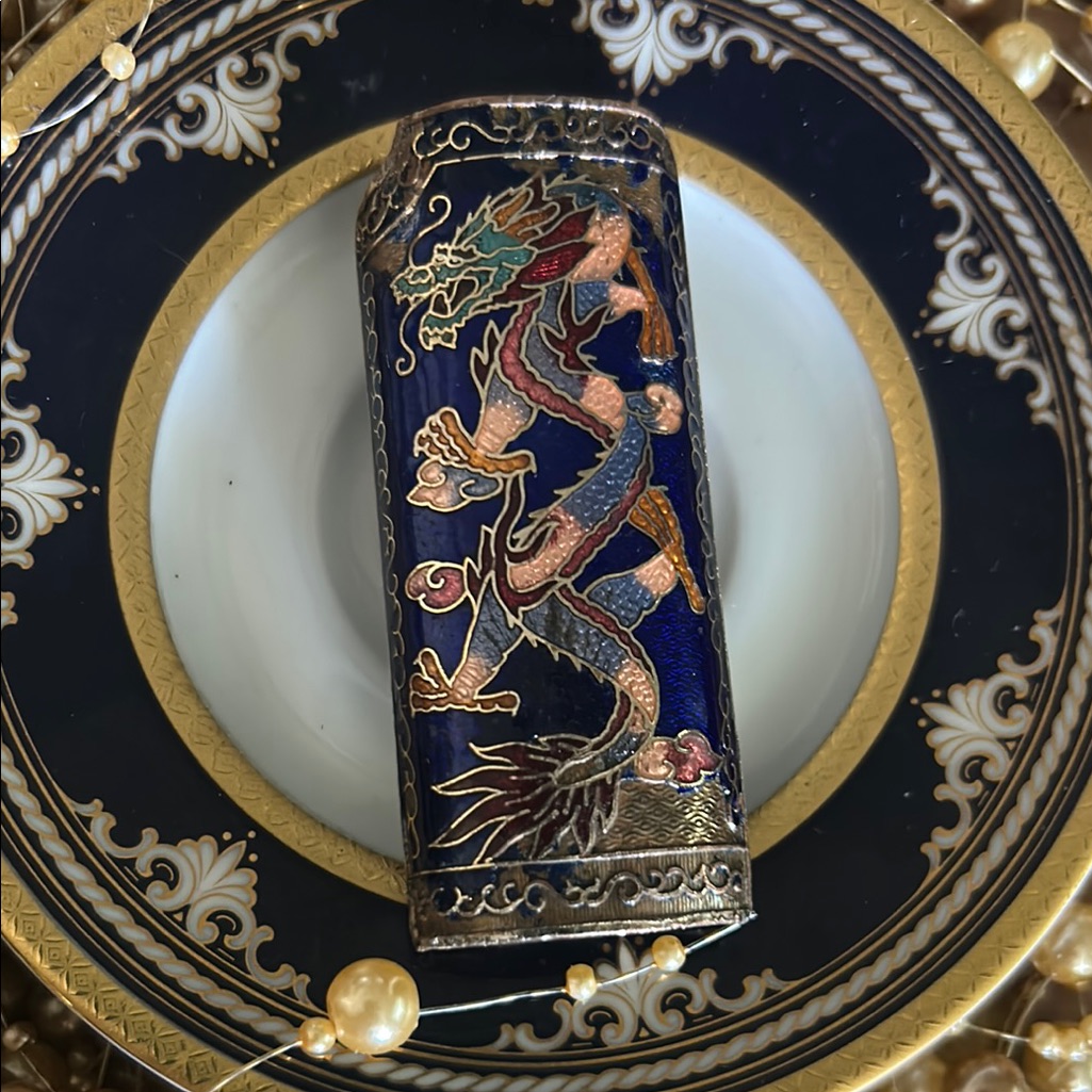 Vintage Cloisonn Dragon Lighter Case